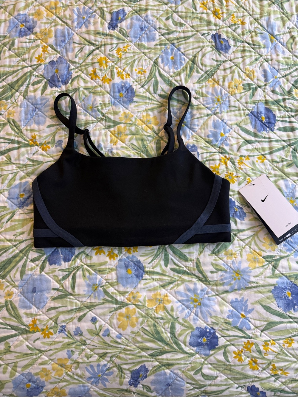 Nike Black Sports Bralette with Dark Gray Trim